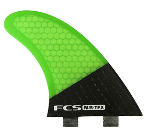 FCS MR-TFX PC Carbon Twin Fin with Trailer Surfboard Fin Set