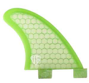 FCS MR-TFX PC Carbon Twin Fin with Trailer Surfboard Fin Set