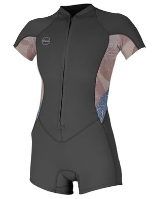 O'Neill Womens Bahia Chest Zip S/S 2/1mm Springsuit