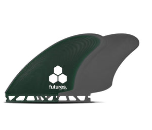 Futures AMK Glass Twin Keel Green/Gray Fin Set
