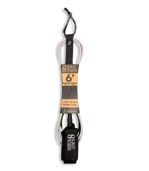 Slater Designs 6' Regular Silver/Black Surfboard Leash