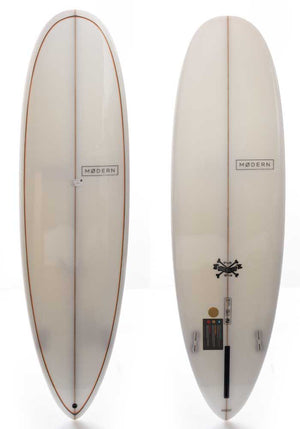 Modern 6'8 Love Child Black & Burnt Orange Pinline Surfboard