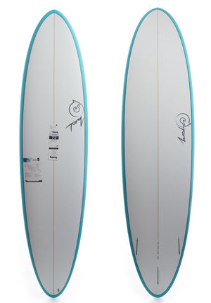 Torq 7'2 Fun Teal Rail Surfboard