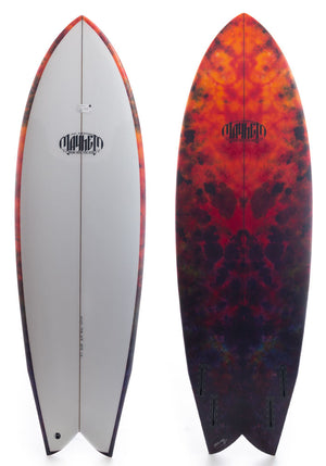 Lost 5'11 Round Nose Fish Retro  Surfboard with Futures
