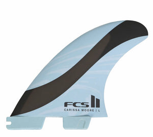 FCS II PC+Aircore Carissa Moore Signature Thruster Medium Blue Surfboard Fins