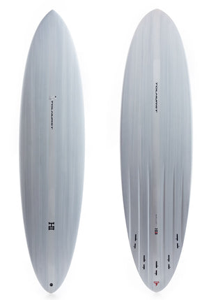 Thunderbolt 7'0 Mid 6 Candy White (Red) Mid-Length Surfboard