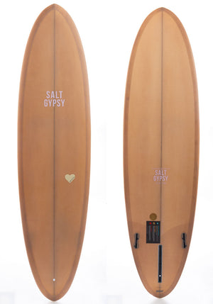 Cynthia Rowley x Salt Gypsy 7'0 Mid Tide Camel Surfboard FCS II 2 + 1