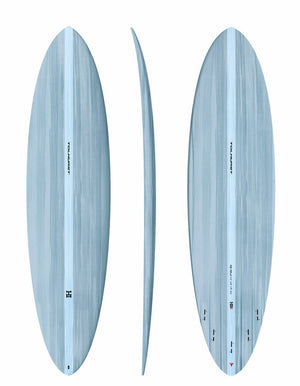 Thunderbolt 6'8 Mid 6 Mini Light Blue (Red) Mid-Length Surfboard