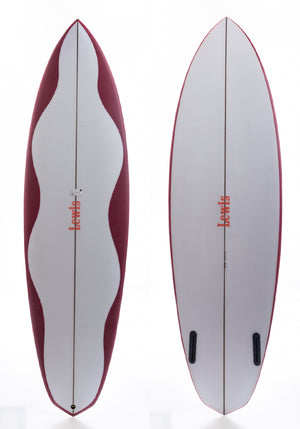 Lewis 6'3 RD Mid Length Futures Twin Surfboard