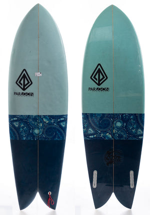 Used 5'10 Paragon Twin Fish Surfboard