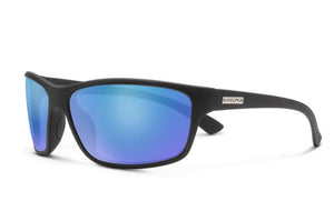 Suncloud Sentry Matte Black Polar Blue Mirror Sunglasses