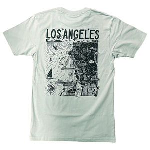 Rider Shack Distant Local Mens Los Angeles Map T-Shirt