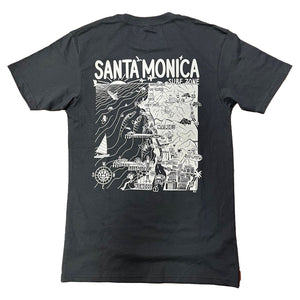 Rider Shack Distant Local Mens Santa Monica Map T-Shirt
