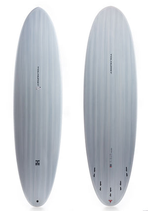 Thunderbolt 7'4 Moe Candy White (Red) Mid-Length Surfboard