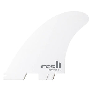 FCS II Reactor PC Medium Thruster Surfboard Fin Set in White